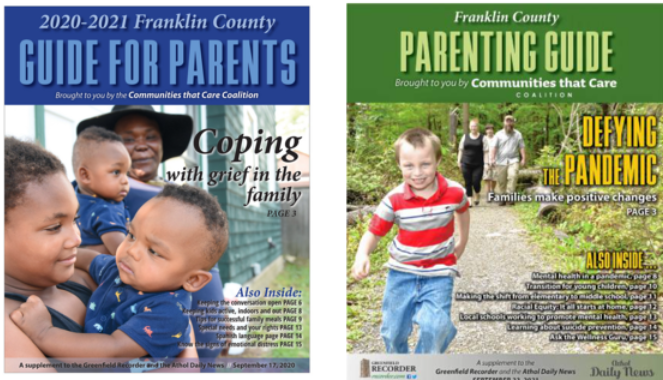 Front pages of 2020-2021 and 2021-2022 Parent Guides